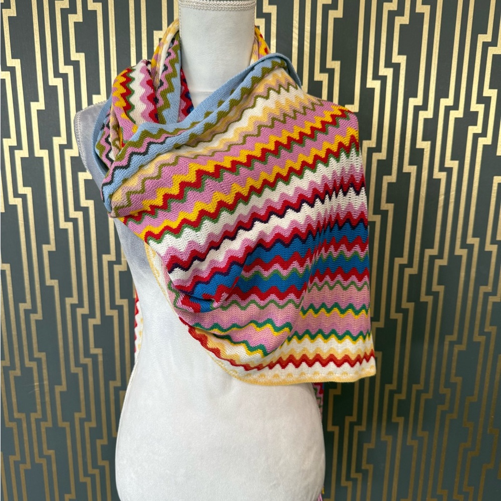 NWT Missoni Colorful Knit Fabric Scarf/ Wrap - Picture 3 of 7